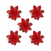 Flores Artificiais Com Glitter Para Decoração De Árvore De Natal E Casa, Presente De Natal 2026 E Flores Artificiais Com Glitter Para Decoração De Árvore De Natal E Casa, Presente De Natal 2026 E