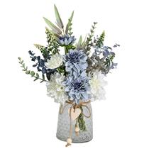 Flores artificiais com vaso Faux Dahlia Arrangement Blue Flores artificiais com vaso Faux Dahlia Arrangement Blue