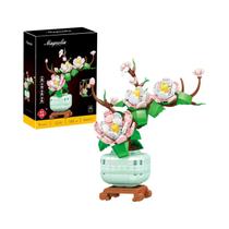 Flores Artificiais Criativas DIY Blocos De Montar Decoração Para Casa Bonsai Presentes De Ano Novo