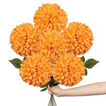 Flores artificiais de crisântemo Briful, 6 peças, 65 cm, laranja