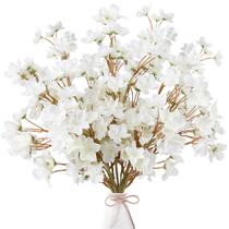 Flores artificiais de flor de cerejeira Sggvecsy 8 peças de caules brancos