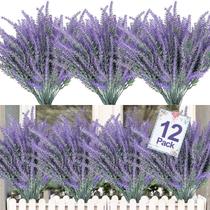 Flores artificiais de lavanda TURNMEON, 12 pacotes, cinza, roxo Flores artificiais de lavanda TURNMEON, 12 pacotes, cinza, roxo