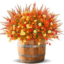 Flores artificiais de outono TURNMEON para decoração de exteriores Flores artificiais de outono TURNMEON para decoração de exteriores