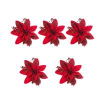 Flores Artificiais De Poinsettia Vermelha, Dourada E Prateada, 5-20 Peças, Ornamentos Para Árvore De Flores Artificiais De Poinsettia Vermelha, Dourada E Prateada, 5-20 Peças, Ornamentos Para Árvore De