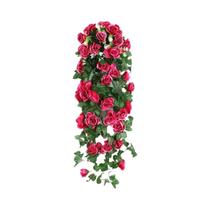 Flores Artificiais de Rattan - Parede Pendurada com Rosas - Decoração para Casa e Casamento