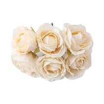 Flores Artificiais De Rosa De Seda, 6 Peças, Mini Buquê, Guirlanda, Scrapbooking, Decoração De Natal