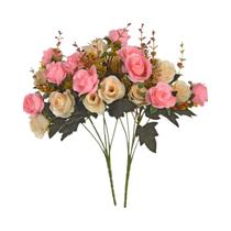 Flores Artificiais De Rosa De Seda Para Casamento, Decoração De Casa, Festival, Bouquet De Noiva,