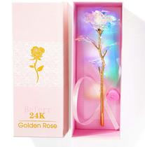 Flores artificiais de vidro rosa Galaxy para presente de aniversário para mamãe Flores artificiais de vidro rosa Galaxy para presente de aniversário para mamãe
