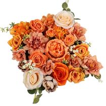 Flores artificiais DEEMEI Roses Burnt Orange Silk Mix Peony