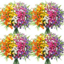 Flores artificiais Der Rose 24 pacotes de samambaias artificiais resistentes a UV