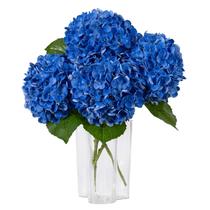 Flores artificiais DuHouse Hydrangea com caules longos (3 unidades)