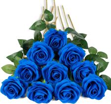 Flores artificiais DuHouse Silk Roses, 10 unidades para decoração