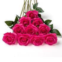 Flores artificiais DuHouse Silk Roses, 10 unidades para decoração
