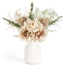 Flores artificiais em vaso de cerâmica Mkono Small Brown