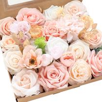 Flores artificiais Floroom Blush Peach Pink Roses Peônias Flores artificiais Floroom Blush Peach Pink Roses Peônias
