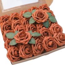 Flores artificiais Floroom Burnt Orange Foam Roses 25 unidades