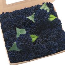 Flores artificiais Floroom Dahlia 25 peças de espuma azul marinho