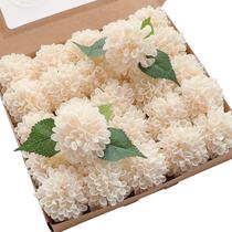 Flores artificiais Floroom Dahlia 25 unidades de rosas de espuma creme
