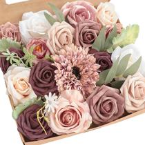 Flores artificiais Floroom Dusty Rose Mauve Fake Roses Peony