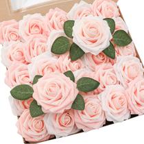 Flores artificiais Floroom Real Looking Blush Foam Roses x50