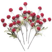 Flores artificiais Floroom Vermelho Escuro Faux Silk Mums x5