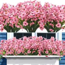 Flores artificiais Grunyia 20 pacotes resistentes aos raios UV ao ar livre