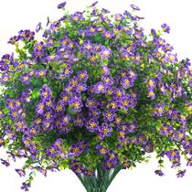 Flores artificiais Grunyia resistente a UV, pacote com 12 roxas Flores artificiais Grunyia resistente a UV, pacote com 12 roxas