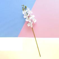 Flores Artificiais Haste de Orquídea Média Branca Linha Permanentes Formosinha