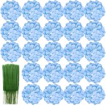 Flores artificiais HinYoco Silk Hydrangea Azul Claro x28