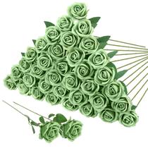 Flores artificiais Hoemwarm Sage Green Velvet 36 unidades