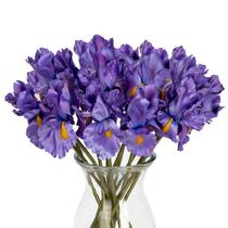 Flores artificiais Hollyone Iris Purple x15 com Real Touch