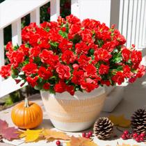 Flores artificiais HyeFlora Red Camellia para decoração de exteriores Flores artificiais HyeFlora Red Camellia para decoração de exteriores
