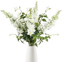 Flores artificiais ICBOX Delphinium com clematis 8 peças brancas Flores artificiais ICBOX Delphinium com clematis 8 peças brancas