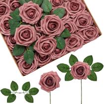 Flores artificiais InnoGear Dusty Pink Foam Fake Roses x50