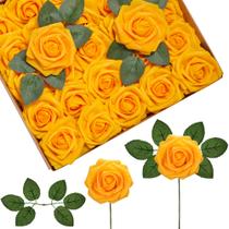Flores artificiais InnoGear Foam Fake Roses 50 unidades amarelas Flores artificiais InnoGear Foam Fake Roses 50 unidades amarelas