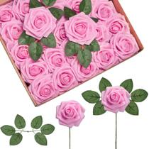 Flores artificiais InnoGear Foam Fake Roses Pink x50 com caules