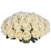 Flores artificiais Jefuzh 30 unidades de rosas de seda realistas