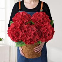 Flores artificiais JINWOE Red Silk Hydrangea x5 50cm Halloween Flores artificiais JINWOE Red Silk Hydrangea x5 50cm Halloween