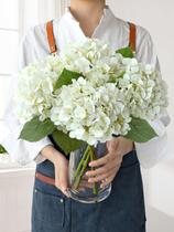 Flores artificiais JINWOE White Hydrangea 20 polegadas, 4 unidades com caules