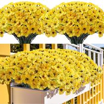 Flores artificiais Kinisty Resistente a UV 20 pacotes amarelos