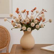 Flores artificiais LILUYTO Pom Pom Chrysanthemum 8 peças para vaso Flores artificiais LILUYTO Pom Pom Chrysanthemum 8 peças para vaso