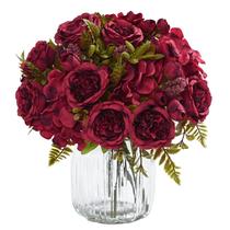 Flores artificiais MARTINE MALL Peônias Borgonha x4 Flores artificiais MARTINE MALL Peônias Borgonha x4