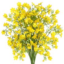 Flores artificiais MEIVINES, seda, hastes longas, amarelas, 8 unidades