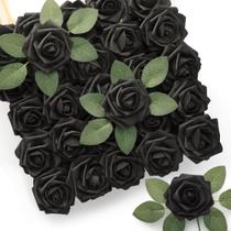 Flores artificiais Mocoosy Black Roses 50 unidades com caule x8 Flores artificiais Mocoosy Black Roses 50 unidades com caule x8