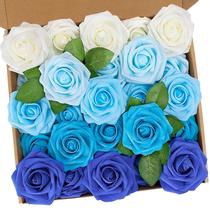 Flores artificiais N&T NIETING Blue Roses 25 unidades