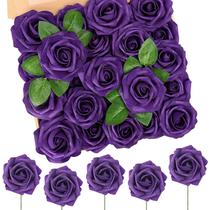 Flores artificiais N&T NIETING Dusty Purple Foam Roses x50