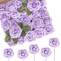 Flores artificiais N&T NIETING Lavender Fake Rose x50 com caule