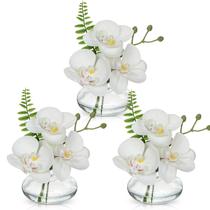 Flores artificiais Oaise White Orchids com vasos de vidro transparente