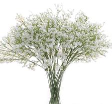 Flores artificiais para bebês AGLZY Real Touch 12 peças brancas
