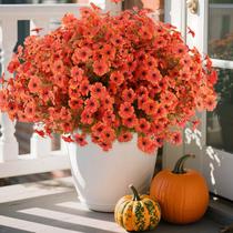 Flores artificiais para mamãe Hananona, 36 peças de decoração de outono em laranja Flores artificiais para mamãe Hananona, 36 peças de decoração de outono em laranja
